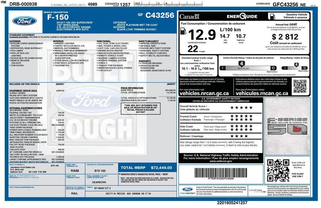 2016 Ford F-150 Platinum