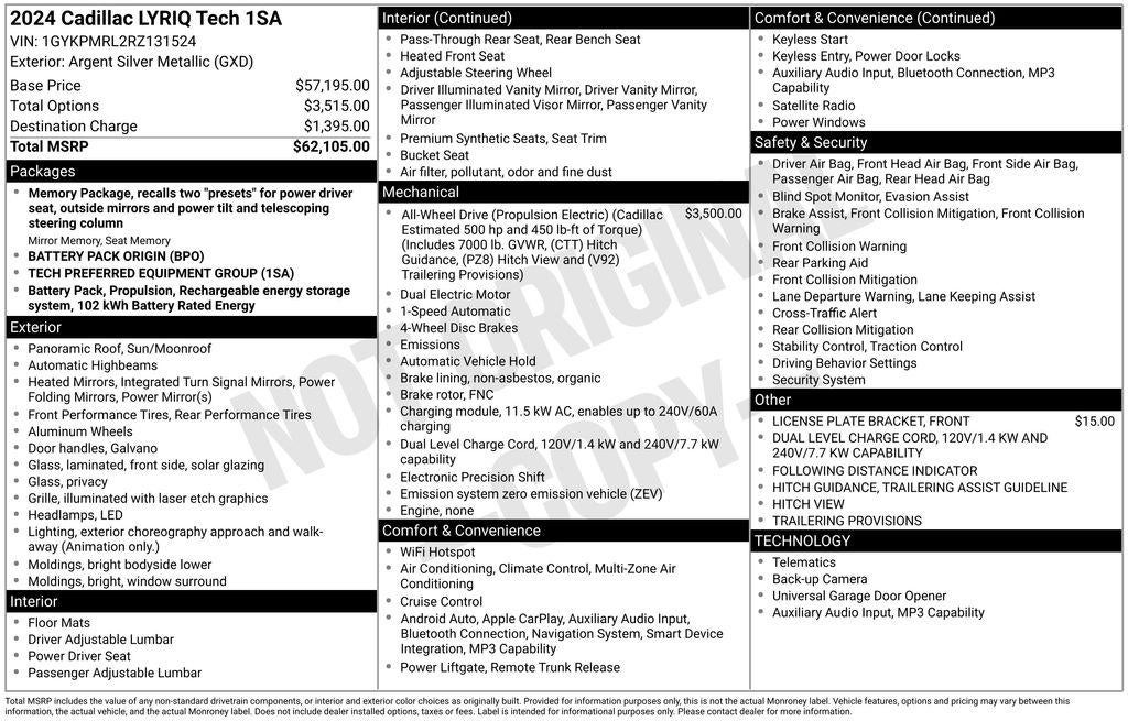 2024 Cadillac LYRIQ Tech