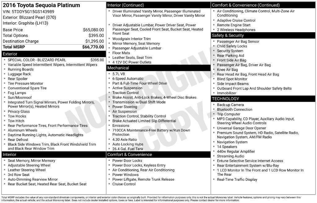 2016 Toyota Sequoia Platinum