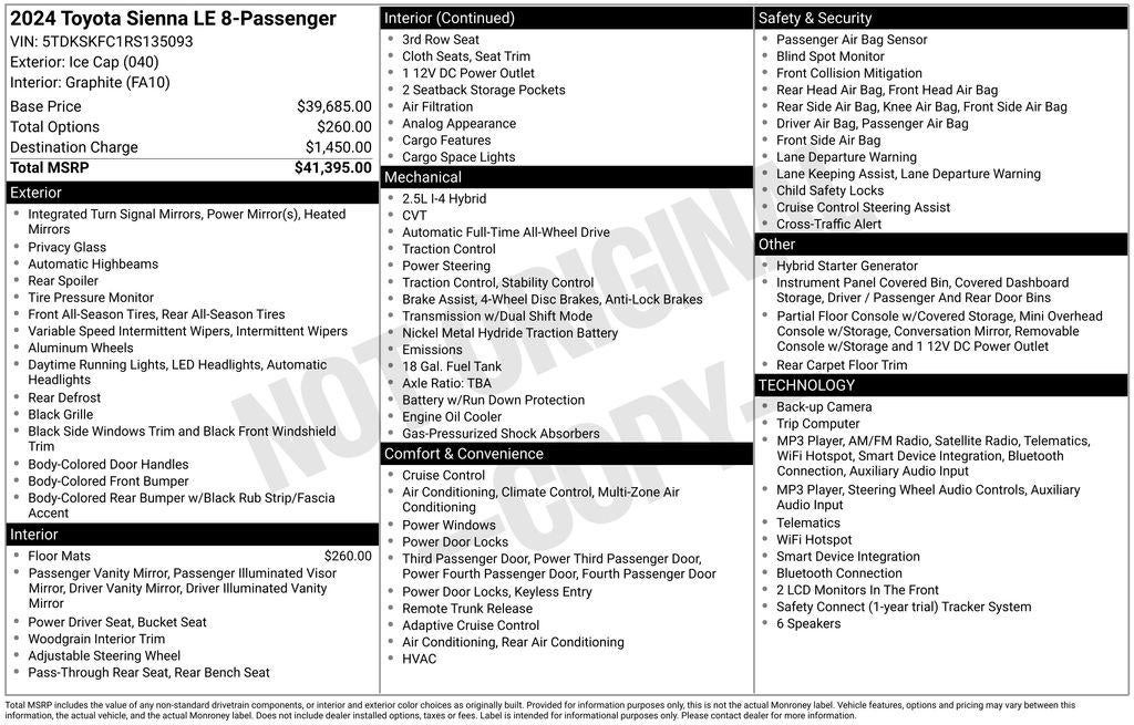 2024 Toyota Sienna LE AWD