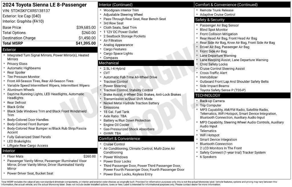 2024 Toyota Sienna LE