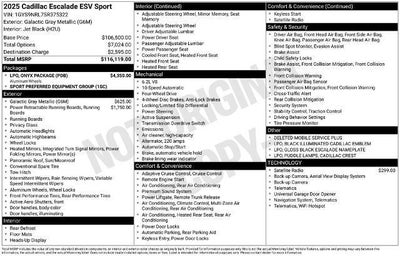 2025 Cadillac Escalade ESV 4WD Sport