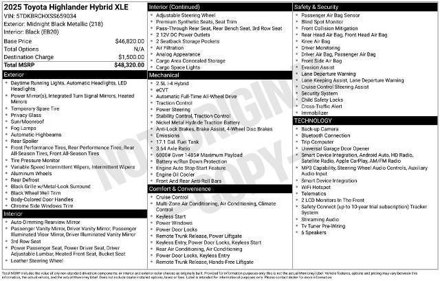 2025 Toyota Highlander Hybrid XLE