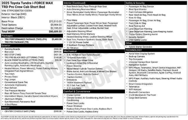 2025 Toyota Tundra 4WD TRD Pro Hybrid