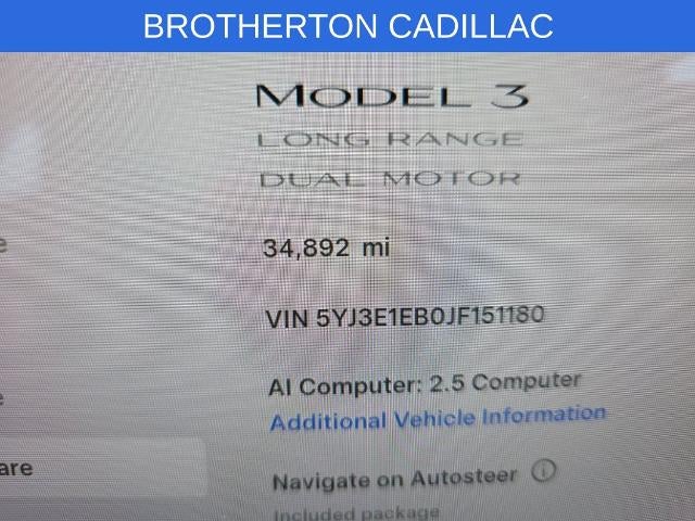 2018 Tesla Model 3 Long Range Battery