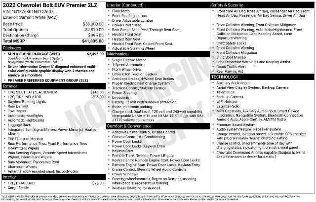 2022 Chevrolet Bolt EUV Premier