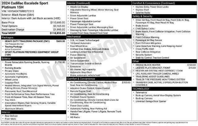 2024 Cadillac Escalade 4WD Sport Platinum