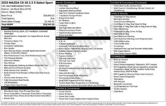 2025 Mazda Mazda CX-30 2.5 S Select Sport