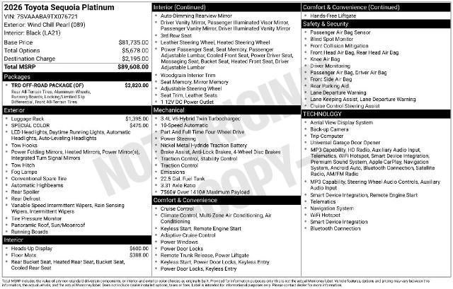 2026 Toyota Sequoia Platinum