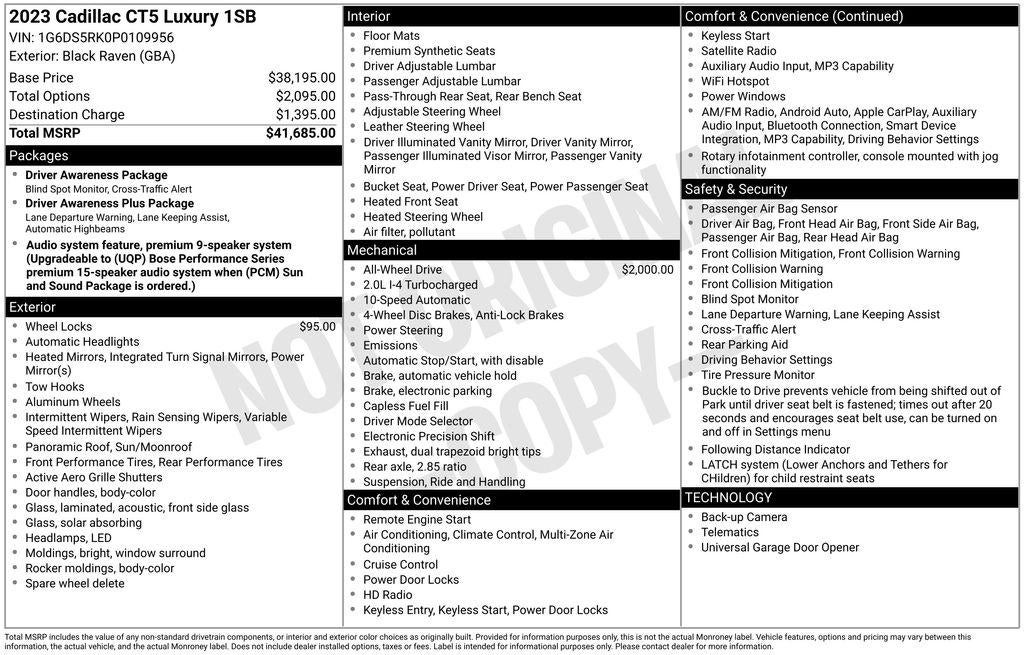 2023 Cadillac CT5 Luxury