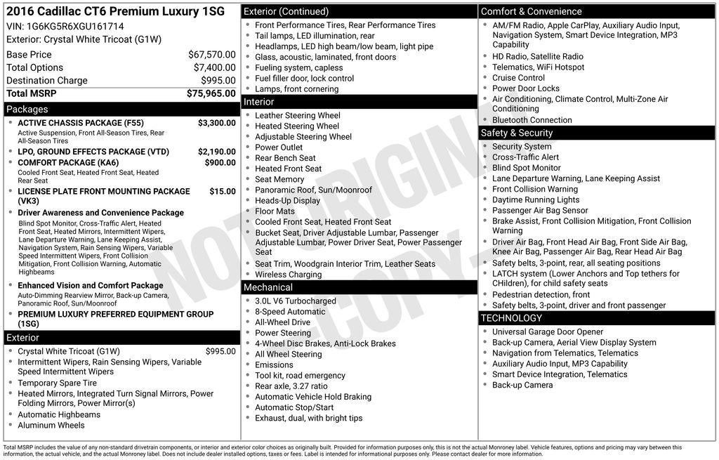 2016 Cadillac CT6 3.0L Twin Turbo Premium Luxury