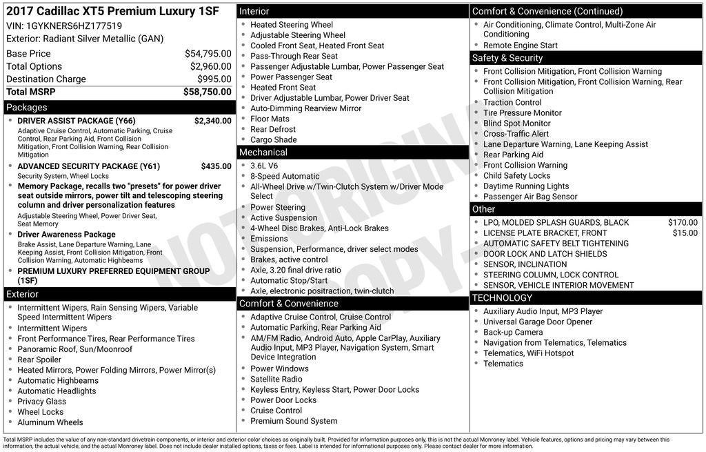2017 Cadillac XT5 Premium Luxury