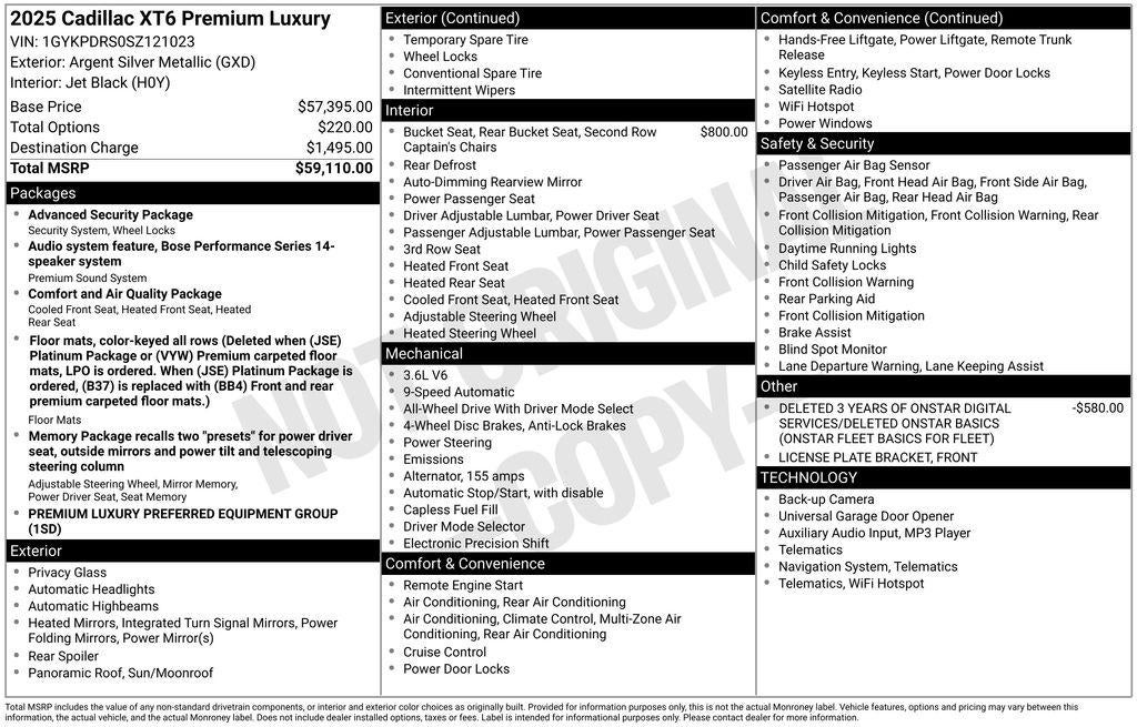 2025 Cadillac XT6 Premium Luxury