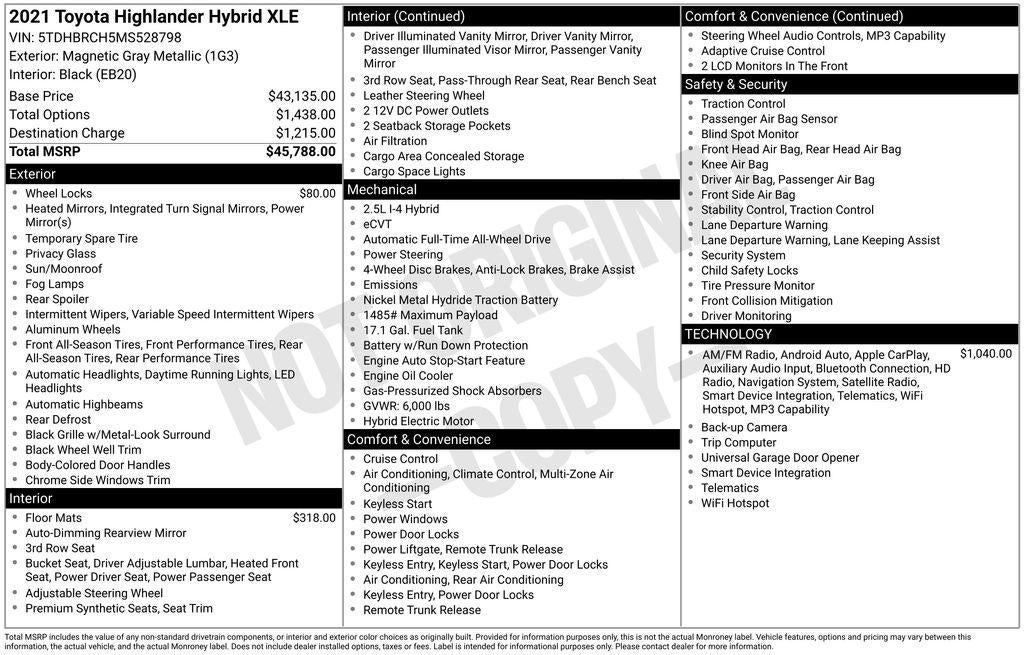2021 Toyota Highlander XLE