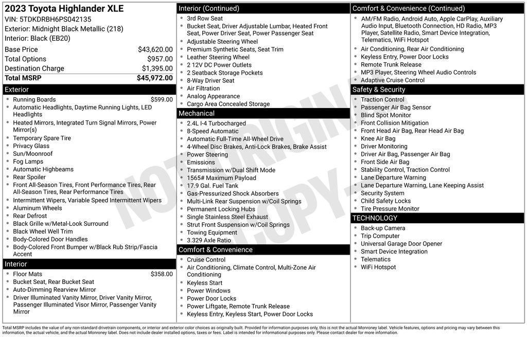 2023 Toyota Highlander XLE