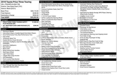 2018 Toyota Prius Three Touring