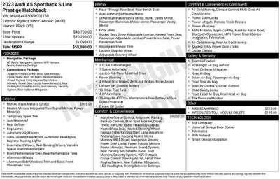 2023 Audi A5 Sportback 45 S line Prestige