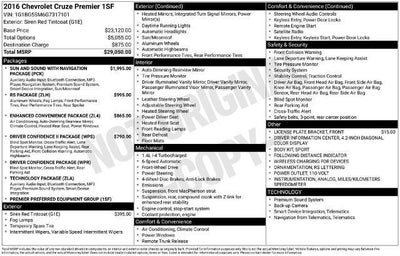 2016 Chevrolet Cruze Premier