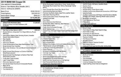 2019 BMW M4 CS Coupe