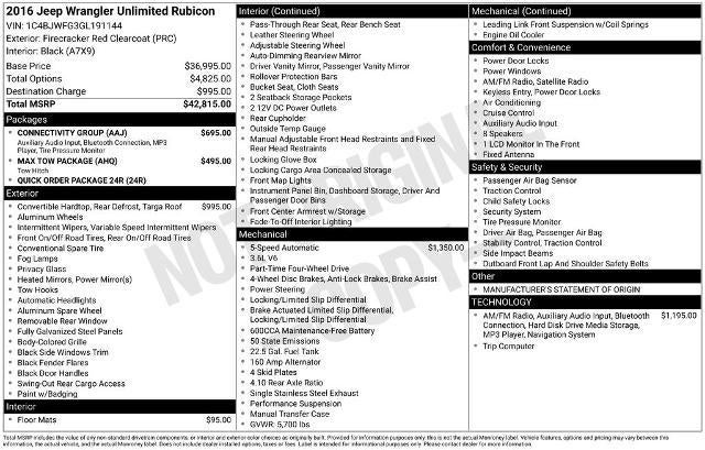 2016 Jeep Wrangler Unlimited Rubicon
