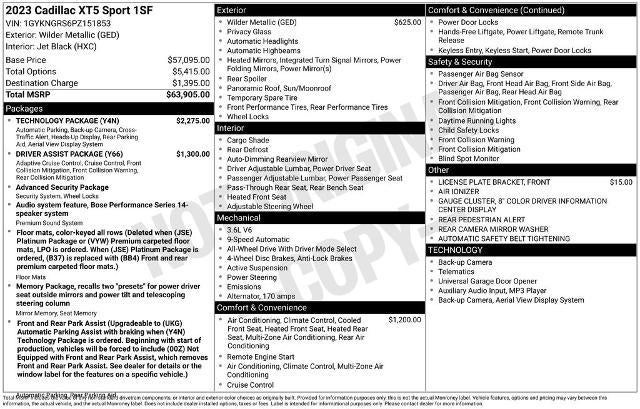 2023 Cadillac XT5 AWD Sport