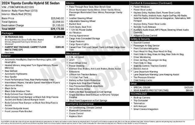 2024 Toyota Corolla Hybrid SE
